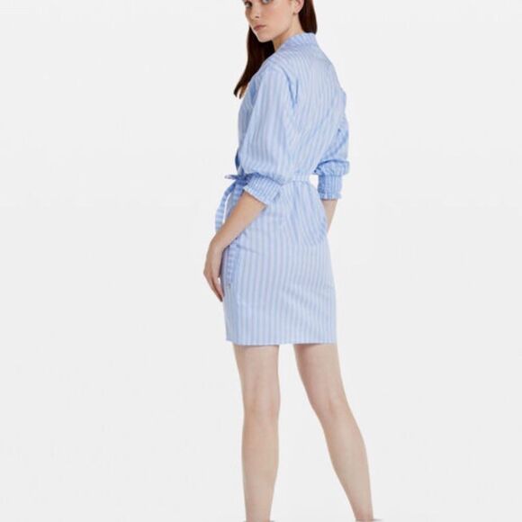 NWT Patrizia Pepe Abito Blue White Stripes Mini Dress Size 40 US 4 - Picture 2 of 8